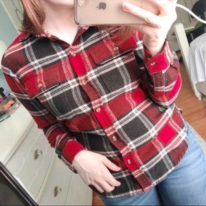 American Eagle Red and Black Soft Flannel